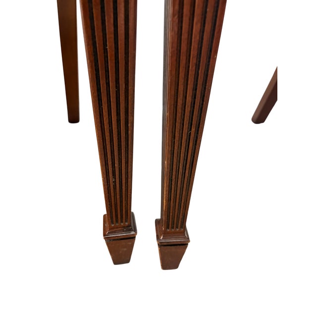 Late 20th Century Baker Furniture Historic Charleston Federal Style Carved Mahogany Shield Back Dining Chairs - A Set of 4 For Sale - Image 10 of 12