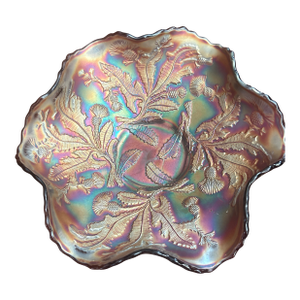 Fenton Thistle Ruffled Bowl