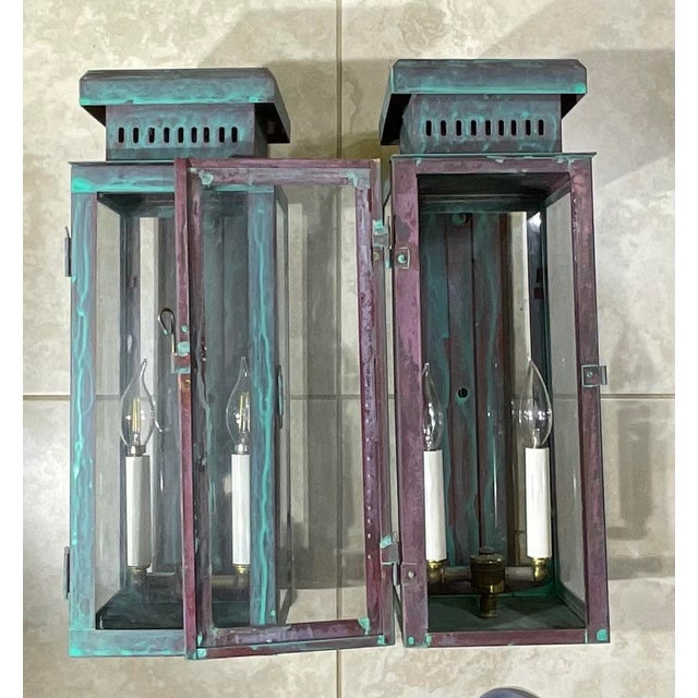 Elevate your home's exterior or interior with this exquisite pair of solid copper lanterns. offering timeless elegance and...