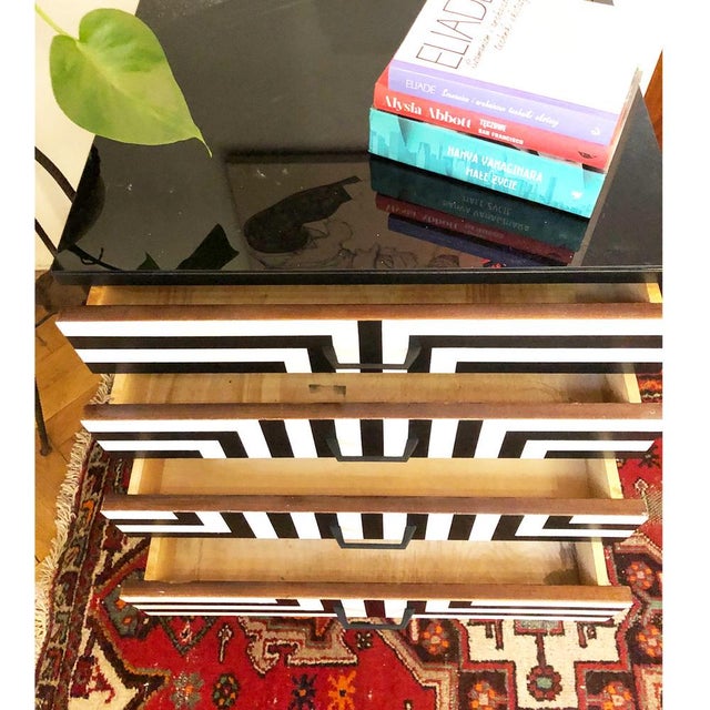 Black Polish Modular Sideboard with Op Art Motif, 1970, Set of 2 For Sale - Image 8 of 12