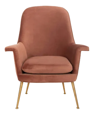 Velvet Armchair, Dusty Rose