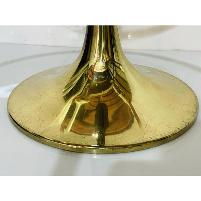 1970s Pair of Charles Hollis Jones "Bugle" Base Side Tables in Brass & Glass For Sale - Image 11 of 13
