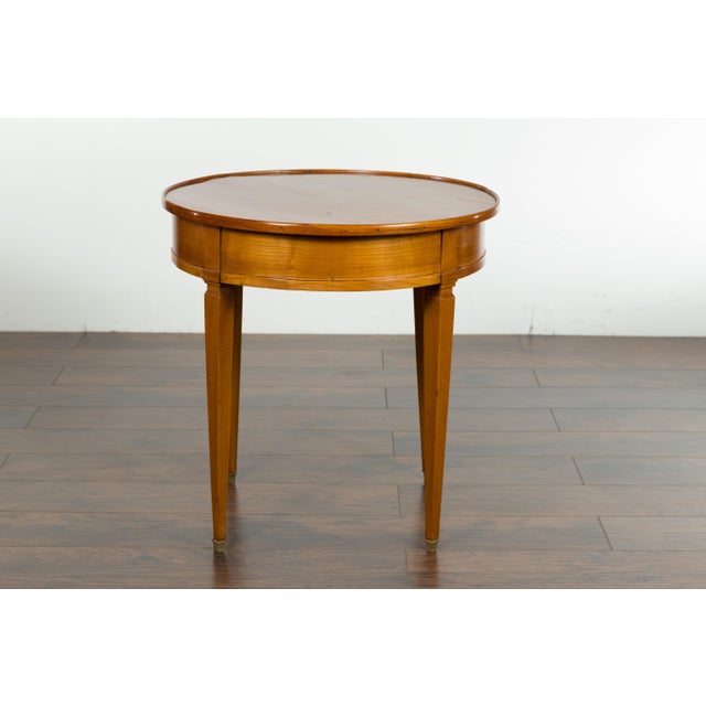 French French Napoléon III 1850s Walnut Side Table with Single Drawer and Tapered Legs For Sale - Image 3 of 12
