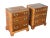 Brass Stickley Mahogany Georgian Chippendale 3-Drawer Chests, a Pair, Vintage 1990s, Nightstands For Sale - Image 8 of 12