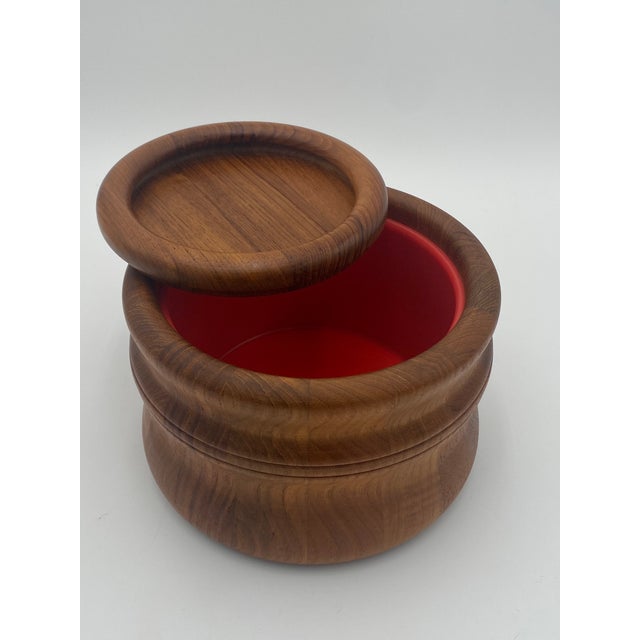 Vintage Danish Nissen Teak Ice Bucket For Sale - Image 11 of 11
