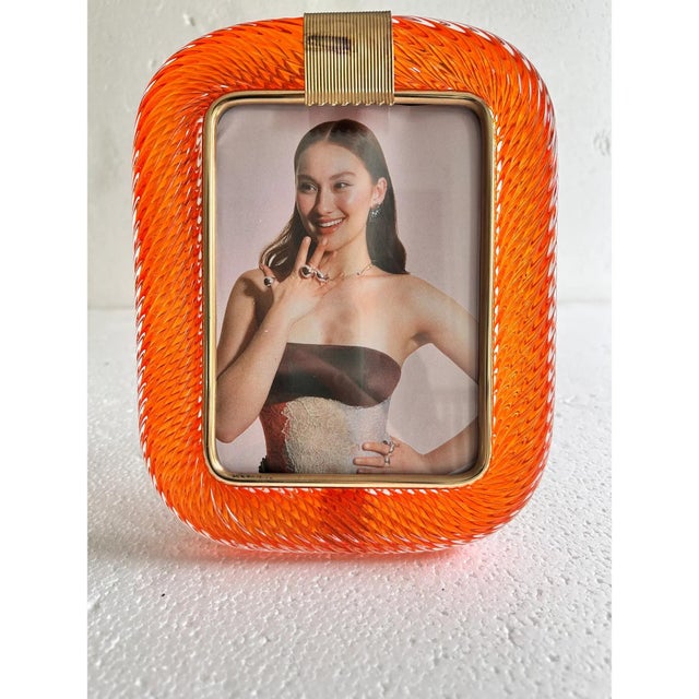 Early 21st Century Ambertorchon Murano Glass Picture Frame by Simoeng For Sale - Image 5 of 8