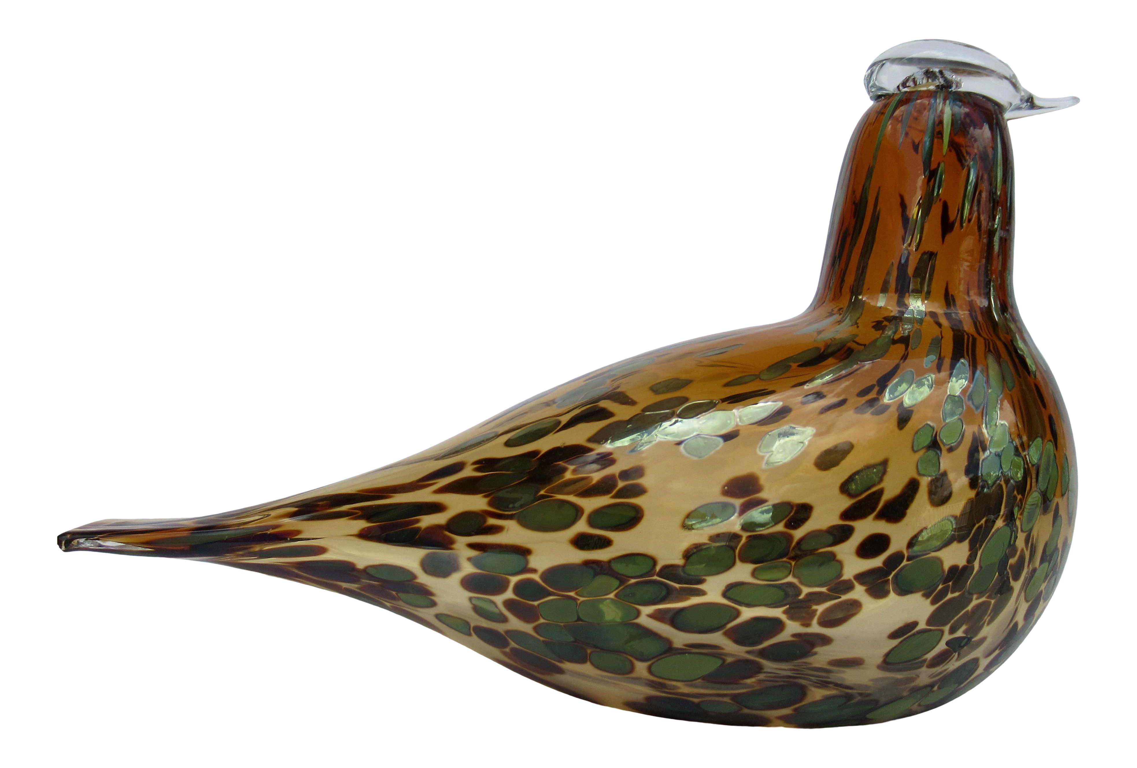 C.1994-96 Signed Oiva Toikka, for Iittala Mouth-Blown Amber