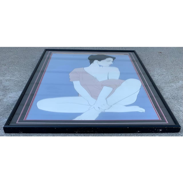 1980s Patrick Nagel Serigraph matted and framed. Patrick Nagel (1945-1984) was an American artist and illustrator. He...