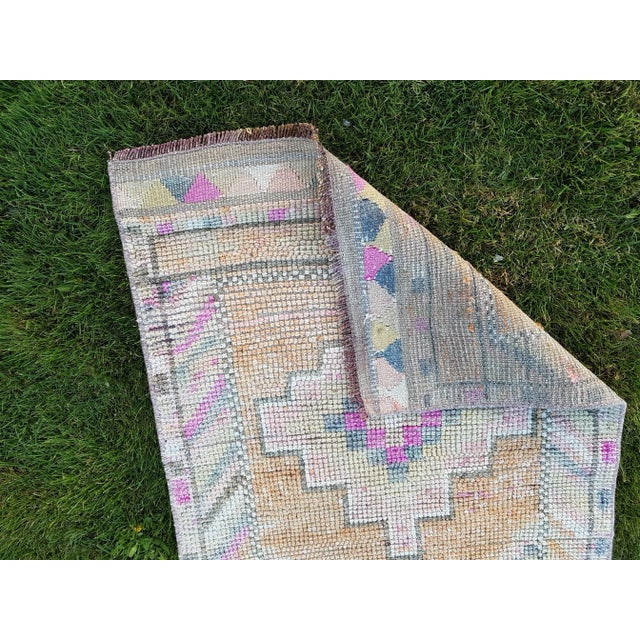 Orange Turkish Herki Rug Runner For Sale - Image 11 of 11