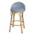 Blue Tobias 24.5 in. Seat Height Outdoor Rattan and Metal Low Back Counter Stool, Baby Blue/ Natural Rattan Frame For Sale - Image 8 of 8