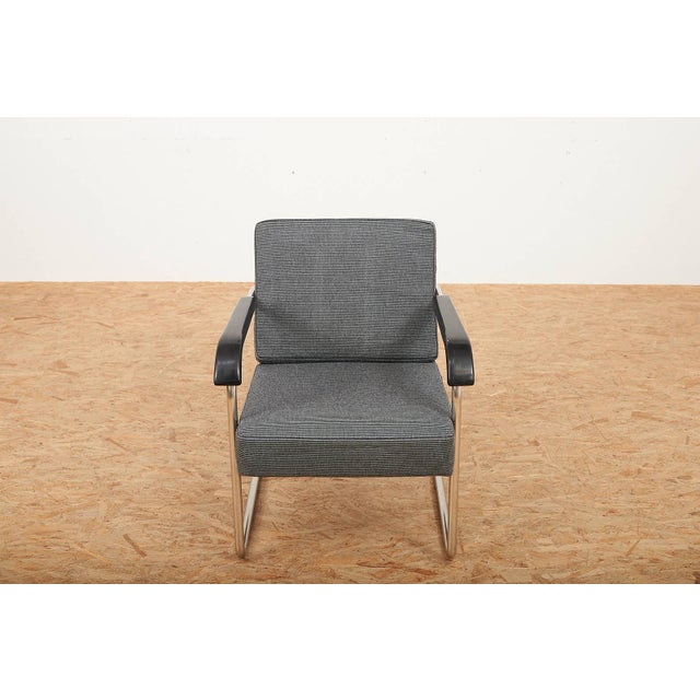 Cantilever Chair Model 1435, Frame Made of Chrome-Plated Tubular Steel, Loose Seat and Back Cushions Upholstered in...