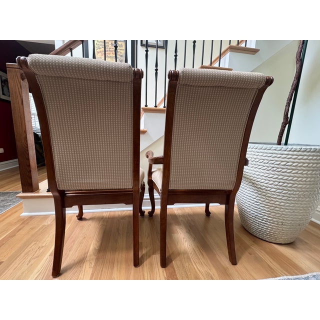 Universal Furniture Solid Wood Dining Table and Eight Chairs For Sale - Image 4 of 8