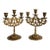 Vintage Chinese Chinoiserie Brass Dragon Candlestick Candelabra - A Pair For Sale