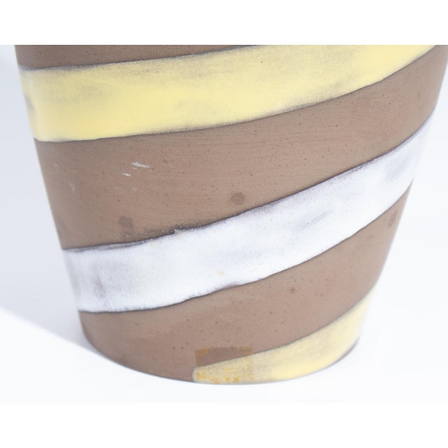 Brown Ingrid Atterberg Upsala-Ekeby Swedish Spiral Ceramic 11” Vase For Sale - Image 8 of 9