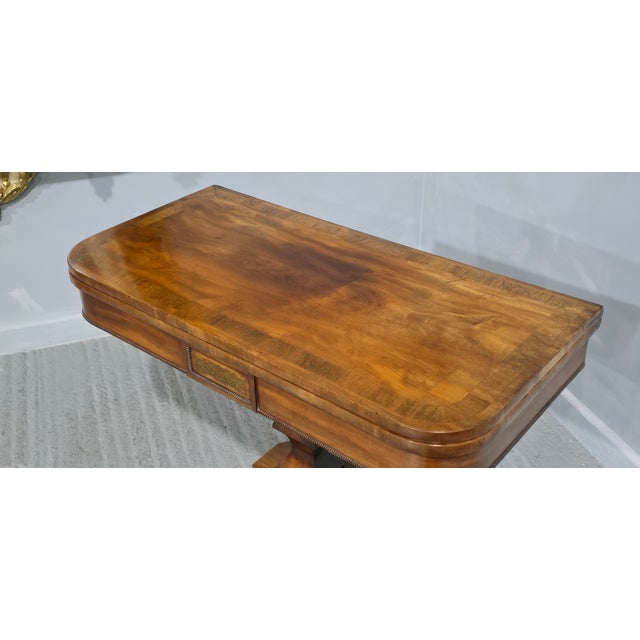 Antique Regency Brass Inlaid Card Table, 1820 For Sale - Image 4 of 18