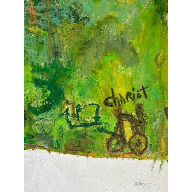 Abstract Vibrant Green Abstract Painting For Sale - Image 3 of 12