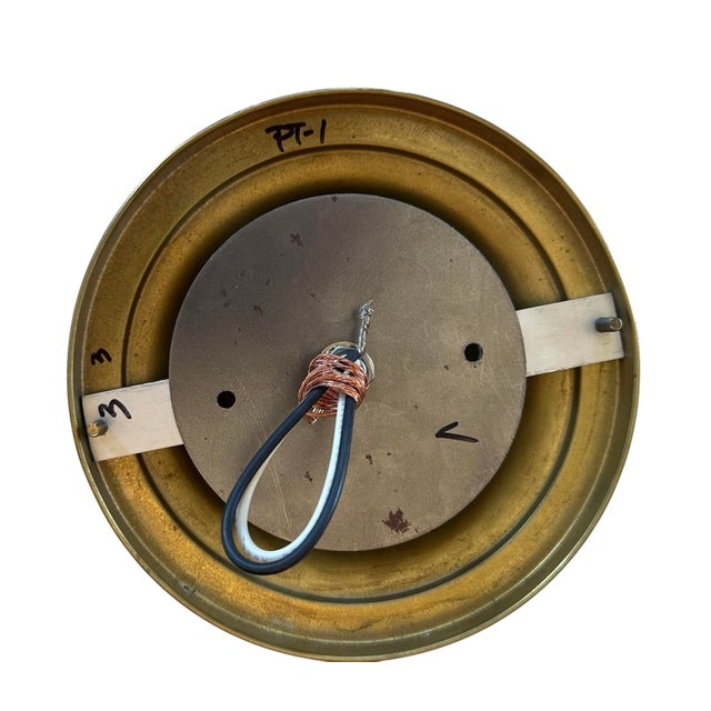 1920s American Painted White Glass Fluted Shade on Simple Brass Holder For Sale - Image 4 of 5