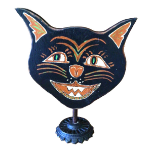 Victorian Style Hand Made Folk Art Halloween Cat