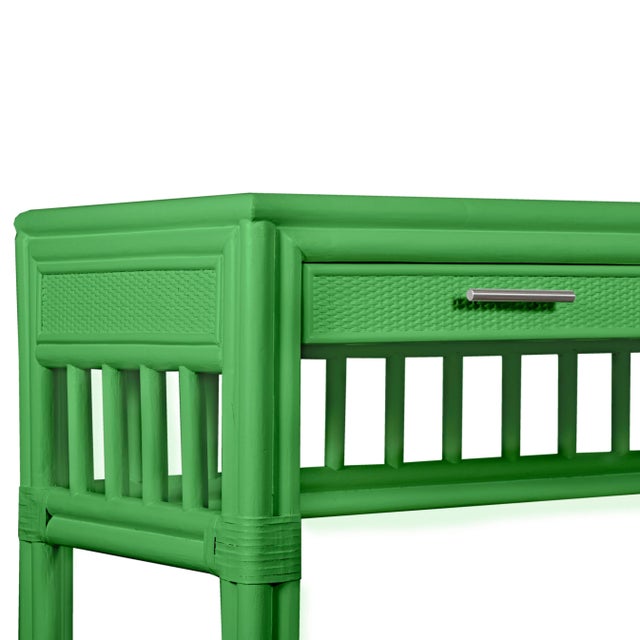 Wood Colony Desk, Bright Green For Sale - Image 7 of 9