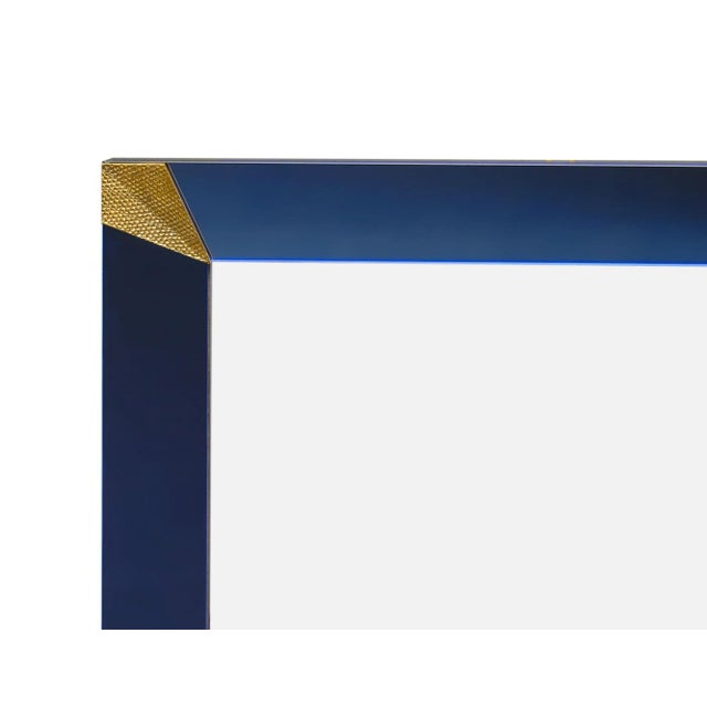 Mid-Century Modern Vintage Murano Blue Mirrors - a Pair For Sale - Image 3 of 10