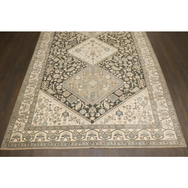 Gray Vintage Persian Geometric Rug no. j5207 For Sale - Image 8 of 10