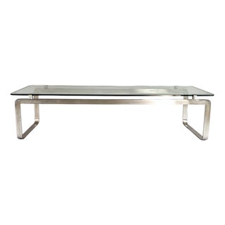 Steel and Glass Coffee Table by Vittorio Introini for Proposals Design, 1960s For Sale