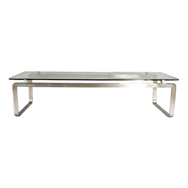 Steel and Glass Coffee Table by Vittorio Introini for Proposals Design, 1960s For Sale