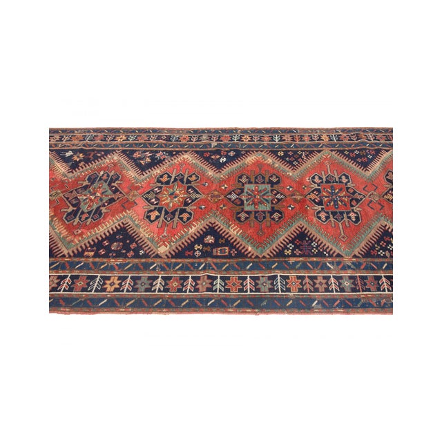 1940s Decorative Antique Caucasian Wool Rug - 4`10" X 11`1" For Sale - Image 5 of 6