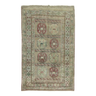 Mid 20th Century Muddy Turkish Anatolian Accent Foyer Rug - 4'1" x 6'2" For Sale