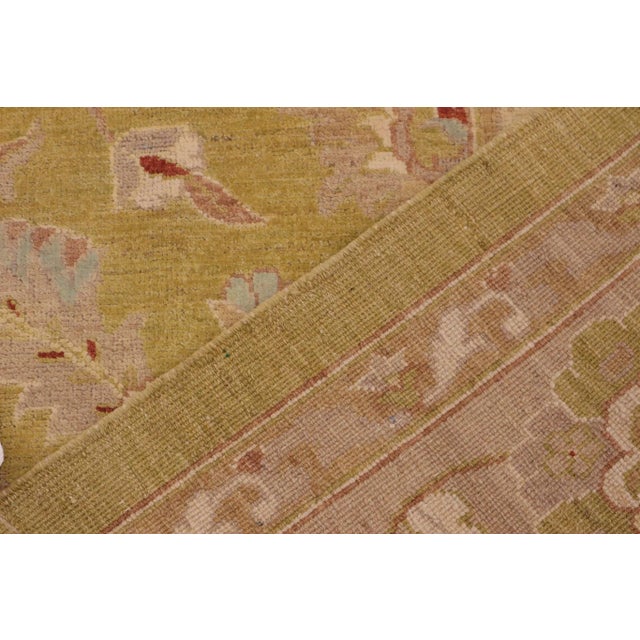 Gray 1980s 1980s Boho Chic Sun Faded Green/Brown Hand Knotted Wool Rug - 9'1" X 11'11" For Sale - Image 8 of 10