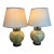 Late 20th Century Botanical Ceramic Ginger Jar Table Lamps - a Pair For Sale