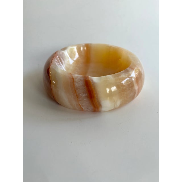 Stone Mid Century Marble Onyx Ashtray Catchall Dish in Neutral Coastal Sand Color For Sale - Image 7 of 11