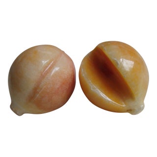 Mid 20th Century Polished Marble Fruit- Set of 2 For Sale