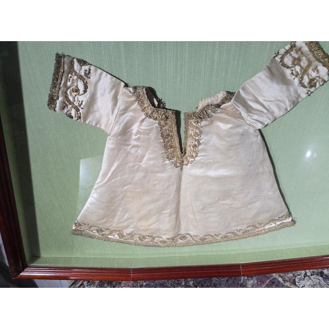 18th Century Embroidered Christ Child Garments, Framed, 1750s For Sale - Image 9 of 11