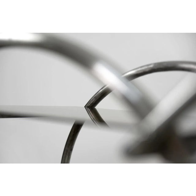 Vintage Art Deco Chrome and Glass Round Bar Cart, 1930s For Sale - Image 4 of 12