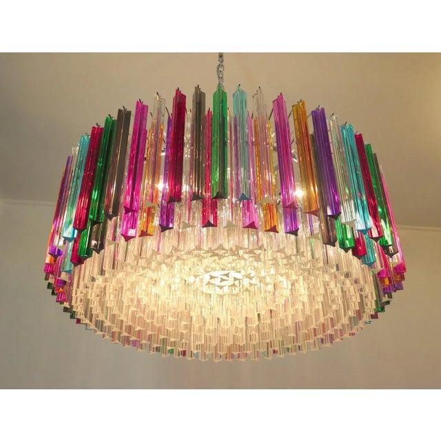 Multicolored Crystal Prism Triedi Chandelier For Sale - Image 4 of 12
