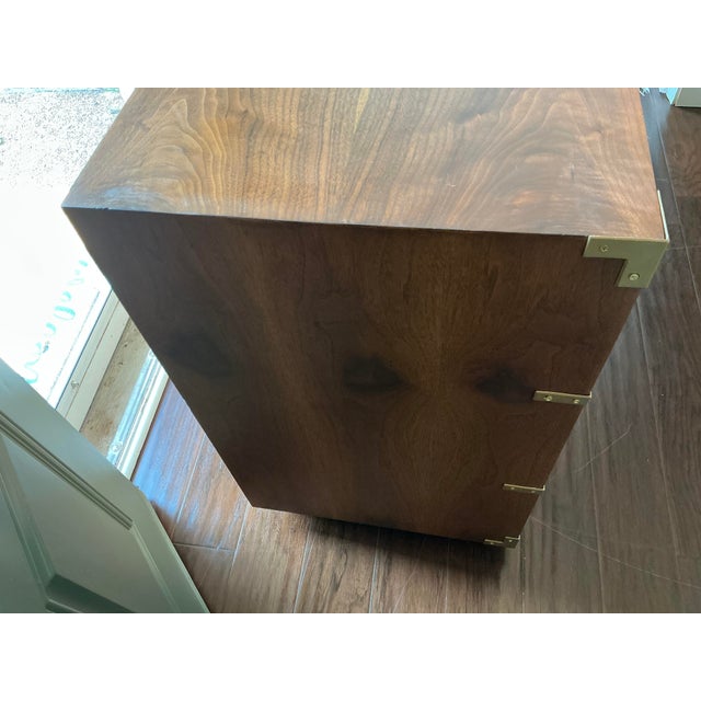 Mid-Century Modern Vintage Mid-Century Walnut Lane Altavista Campaign 3-Drawer Chest For Sale - Image 3 of 11