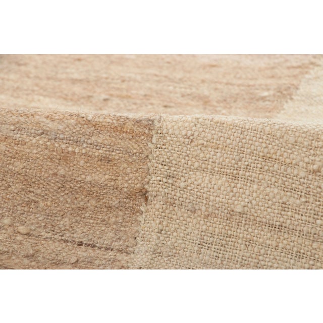 Vintage Persian Mazandaran Kilim in Beige & Cream Striped Pattern - Rug & Kilim For Sale In New York - Image 6 of 7