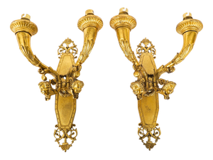 Antique 19th Century French Louis XIV Revival Branch Ormolu Wall Lights, Set of 2
