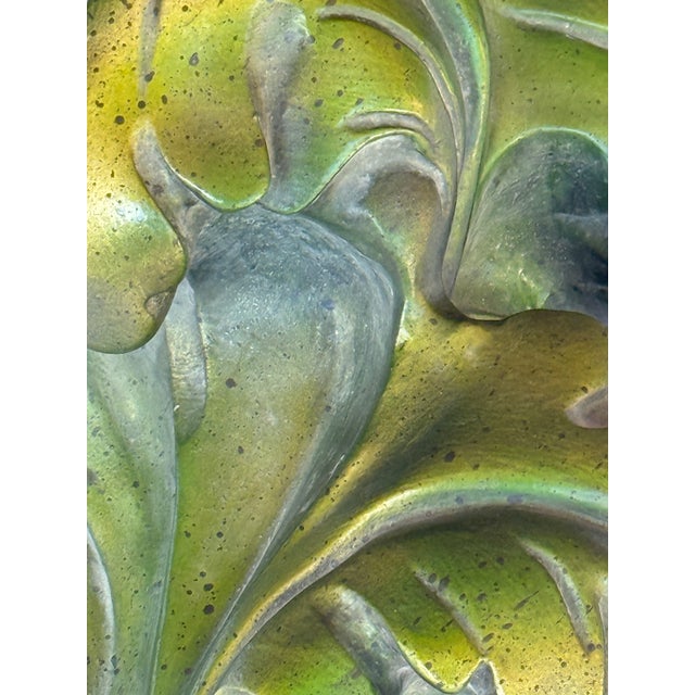 Late 20th Century Vintage Palm Beach Regency Bespoke Parcel Gilt Antiquated Palm Bronze Brackets by Turtle and Crane -a Pair Newly Painted For Sale - Image 5 of 11