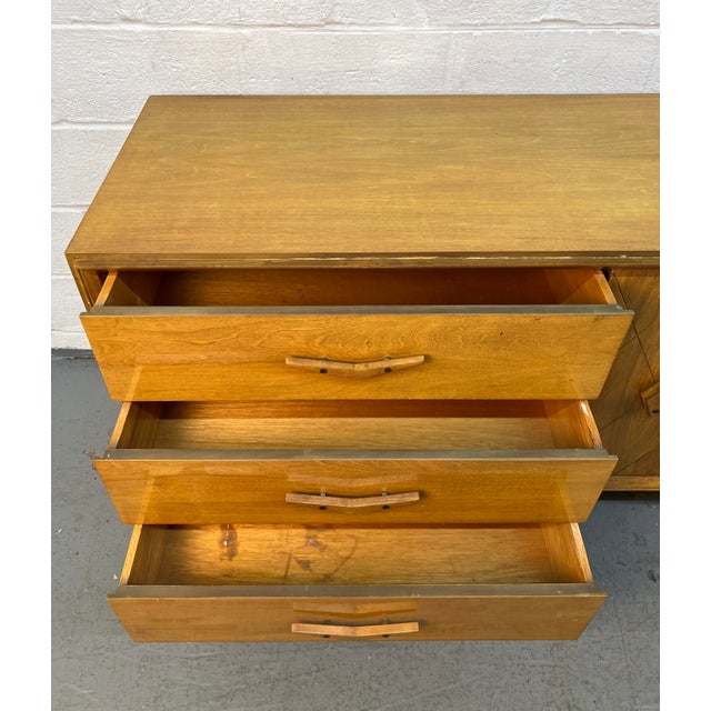 Unique Mid-Century Modern Lowboy Dresser W/ Sculpted Pulls For Sale - Image 12 of 16