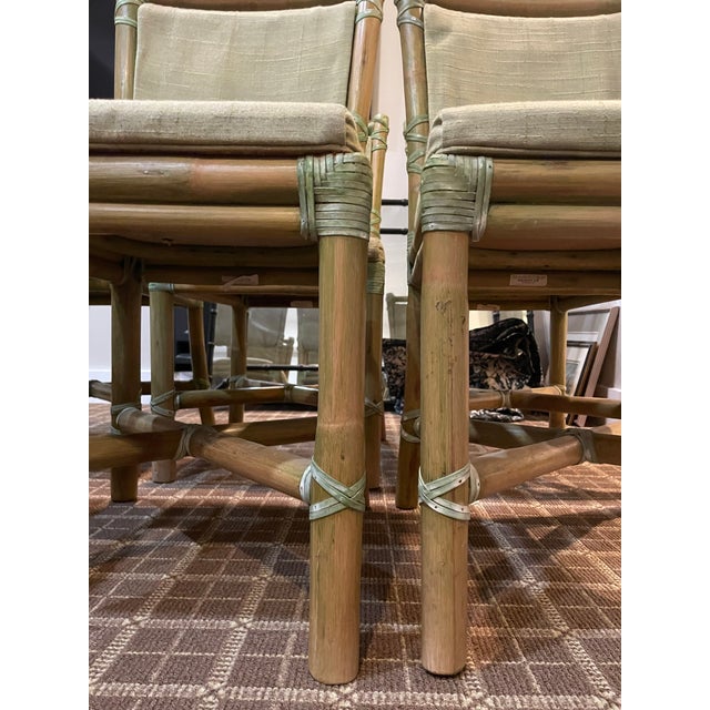 Wood 1950s Vintage McGuire Bamboo Dining Set of 6 For Sale - Image 7 of 8