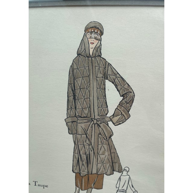 Paper Museum - Quality Framed 1920s French Art Deco Pochoir Fashion Prints - Pair For Sale - Image 7 of 11