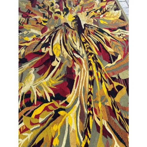 Vintage Aubusson Tapestry with Herve Lelong Design, 1960s For Sale - Image 9 of 18