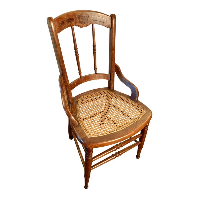 Early 20th Century French Walnut and Cane Seat Chair For Sale