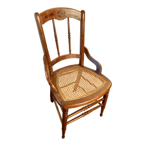 Early 20th Century French Walnut and Cane Seat Chair