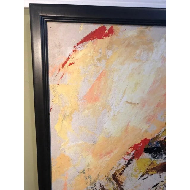 Antique White Mid Century Modern Abstract of Andy Warhol Style Man For Sale - Image 8 of 13