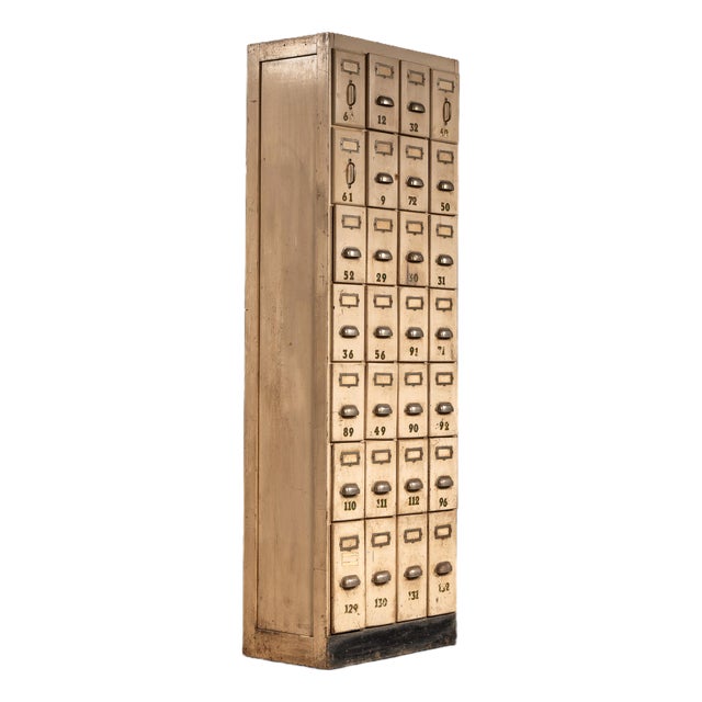 Antique 28-Drawer Ledger & Index Cabinet For Sale