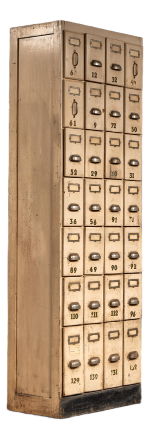 Antique 28-Drawer Ledger & Index Cabinet