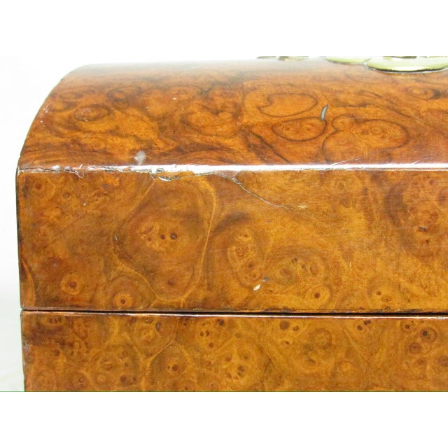 Antique English Burr Walnut Tea Caddy, c.1850 For Sale - Image 12 of 18